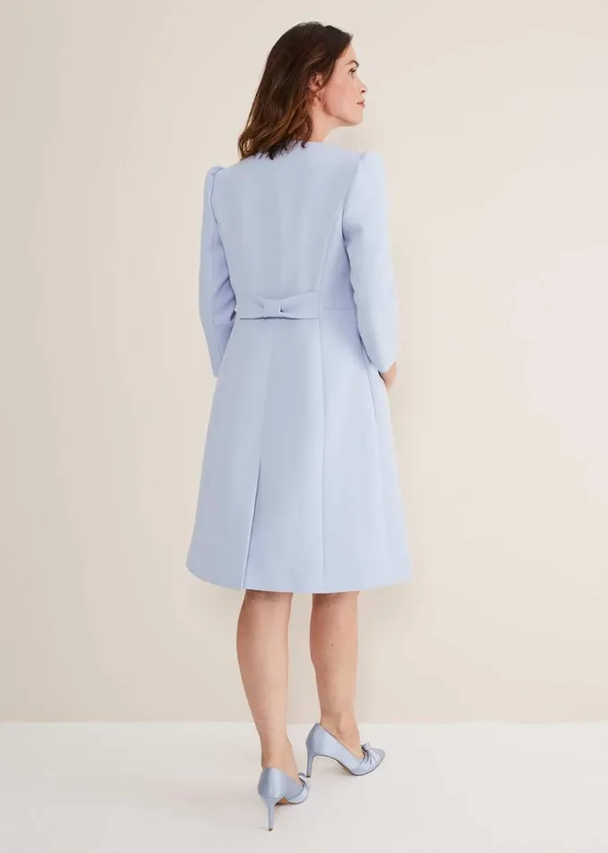 Venita Bow Long Jacket Light Cornflower Women Phase Eight Jackets