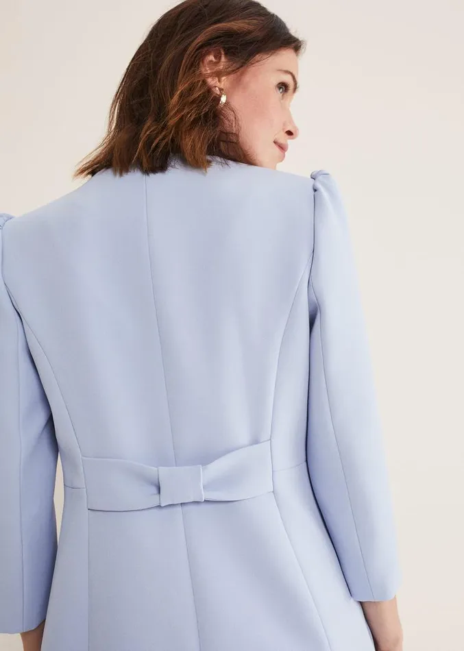 Venita Bow Long Jacket Light Cornflower Women Phase Eight Jackets
