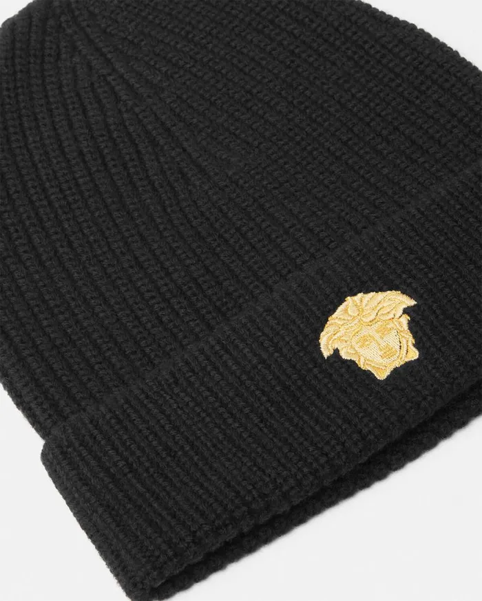 Versace Accessories Embroidered Medusa Kids Knit Beanie Black 8211 Children Versace Accessories Embroidered Medusa Kids Knit Beanie Black 8211 Children