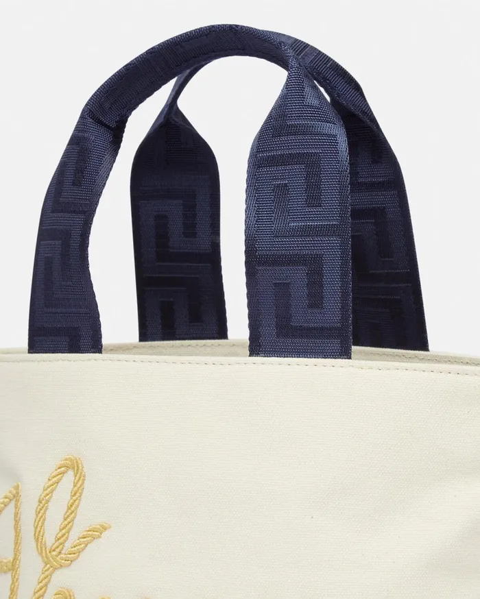 Versace Accessories Versace Nautical Logo Kids Tote Bag Bluebeige 8211 Children Versace Accessories Versace Nautical Logo Kids Tote Bag Bluebeige 8211 Children