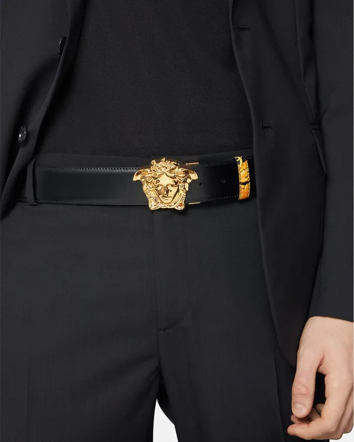 Versace Belts Barocco Reversible Leather Belt 4 Cm Print 8211 Men Versace Belts Barocco Reversible Leather Belt 4 Cm Print 8211 Men