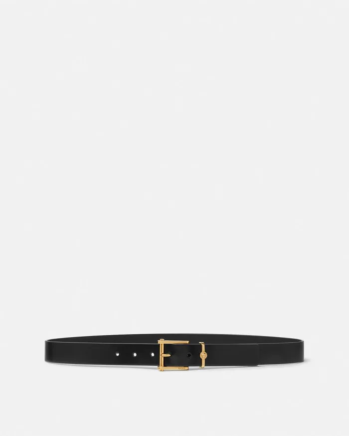 Versace Belts Column Leather Belt 3 Cm Blackgold 8211 Men