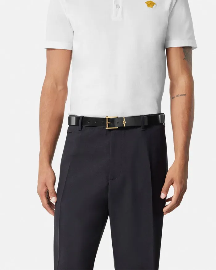 Versace Belts Column Leather Belt 3 Cm Blackgold 8211 Men Versace Belts Column Leather Belt 3 Cm Blackgold 8211 Men