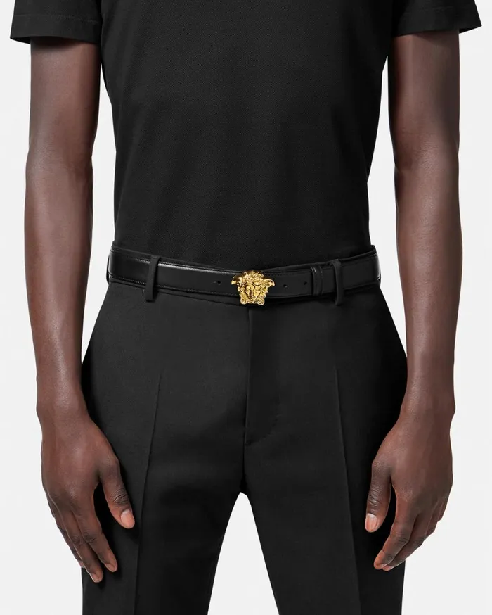Versace Belts La Medusa Leather Belt 3 Cm Black 8211 Men Versace Belts La Medusa Leather Belt 3 Cm Black 8211 Men