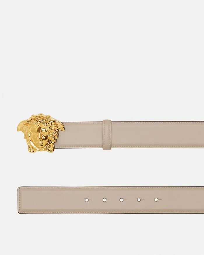 Versace Belts La Medusa Leather Belt 4 Cm Beige 8211 Men