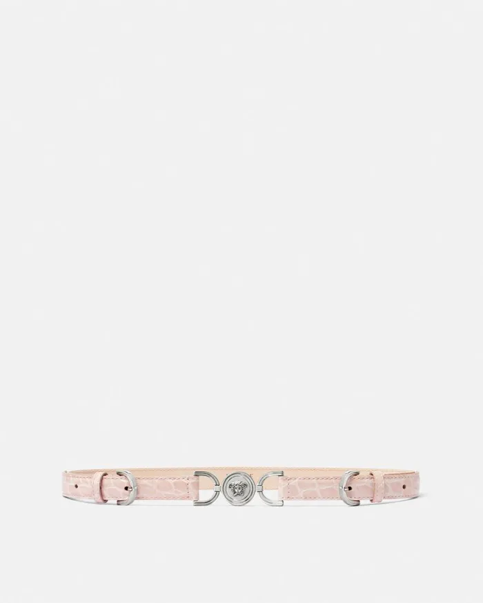 Versace Belts Medusa 03995 CrocEffect Belt 2 Cm Light Pink 8211 Women