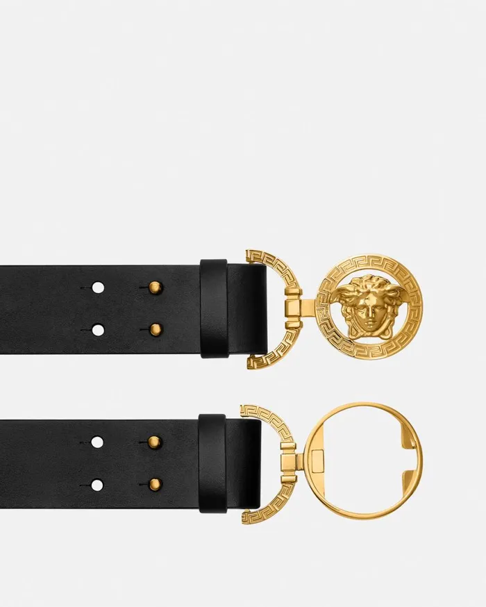 Versace Belts Medusa 03995 Waist Leather Belt 4 Cm Blackgold 8211 Women Versace Belts Medusa 03995 Waist Leather Belt 4 Cm Blackgold 8211 Women