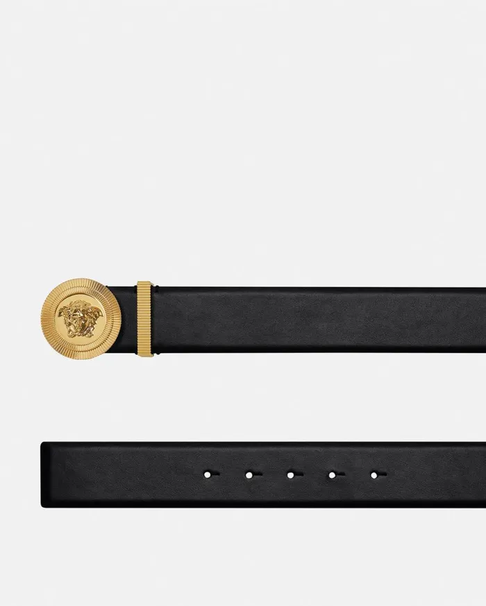 Versace Belts Medusa Biggie Leather Belt 4 Cm Blackgold 8211 Men Versace Belts Medusa Biggie Leather Belt 4 Cm Blackgold 8211 Men