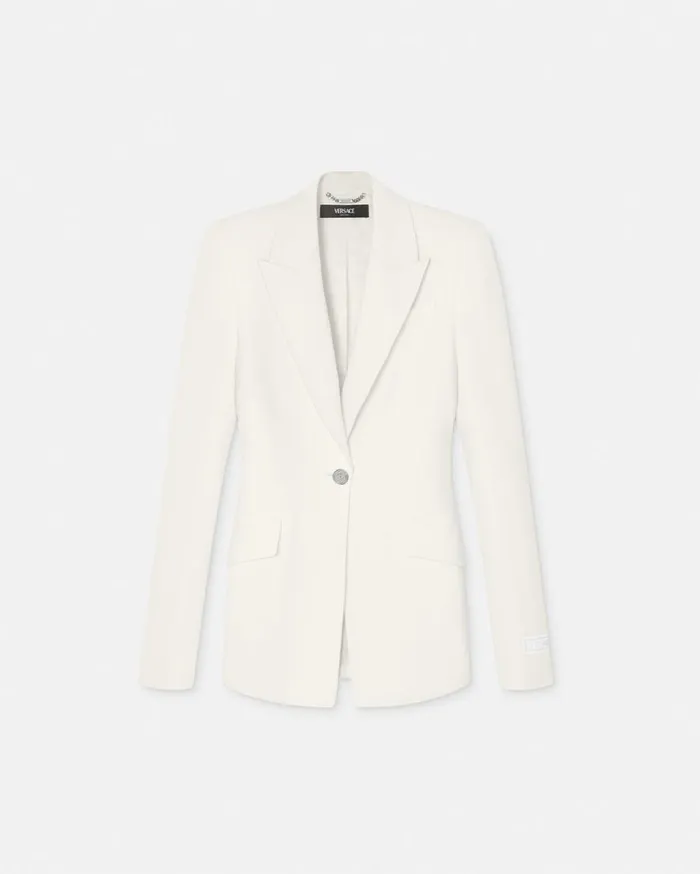 Versace Blazer and Jackets SingleBreasted DV Blazer White 8211 Women
