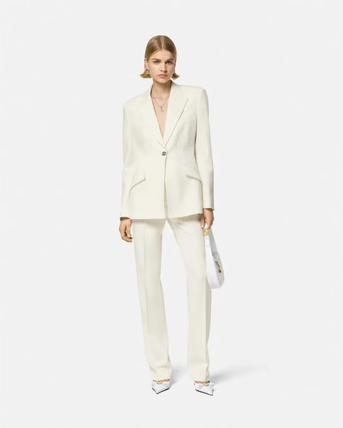 Versace Blazer and Jackets SingleBreasted DV Blazer White 8211 Women Versace Blazer and Jackets SingleBreasted DV Blazer White 8211 Women