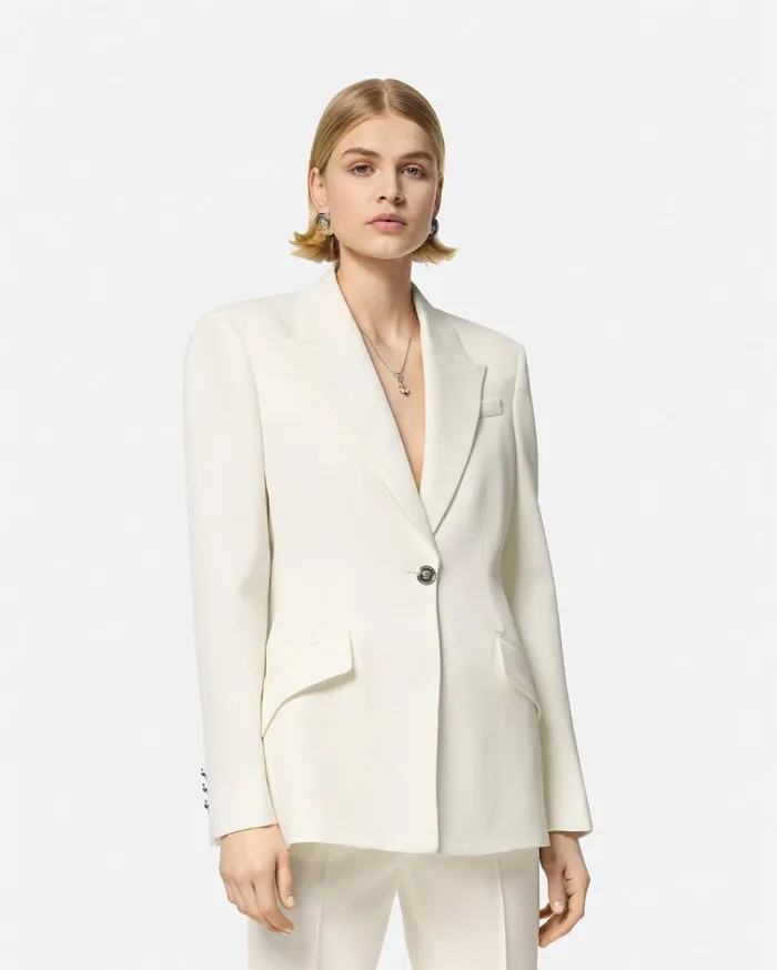Versace Blazer and Jackets SingleBreasted DV Blazer White 8211 Women Versace Blazer and Jackets SingleBreasted DV Blazer White 8211 Women