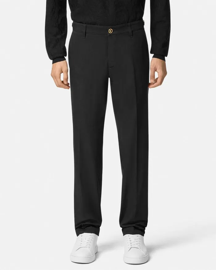 Versace Blazers and Suits Medusa Biggie StraightFit Pants Black 8211 Men Versace Blazers and Suits Medusa Biggie StraightFit Pants Black 8211 Men