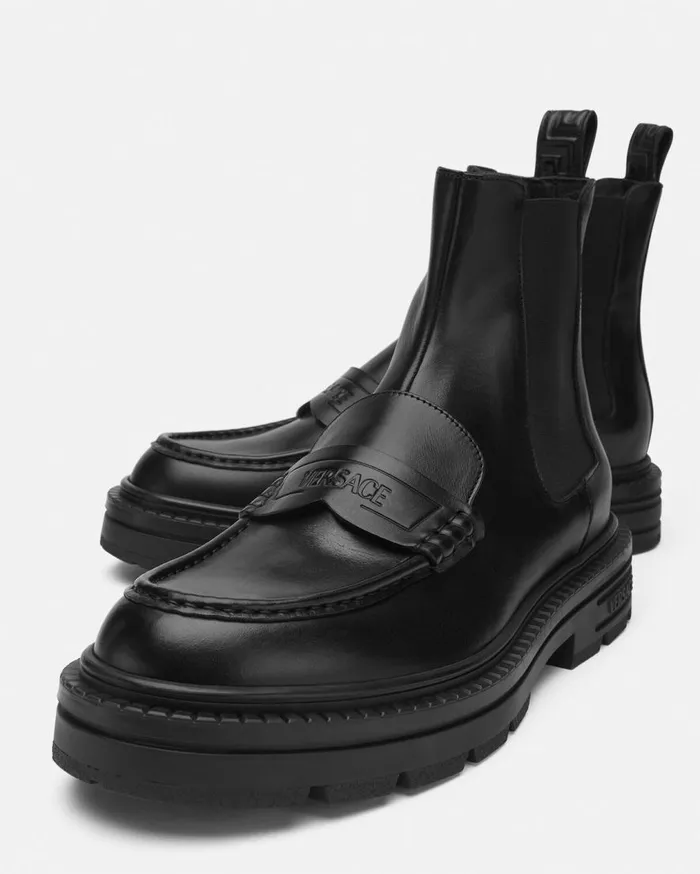 Versace Boots Adriano Loafer Boots Black 8211 Men Versace Boots Adriano Loafer Boots Black 8211 Men
