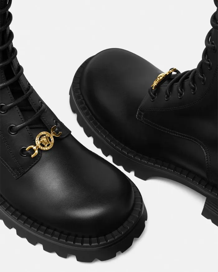 Versace Boots Medusa 03995 LaceUp Boots 35 Mm Blackgold 8211 Women Versace Boots Medusa 03995 LaceUp Boots 35 Mm Blackgold 8211 Women