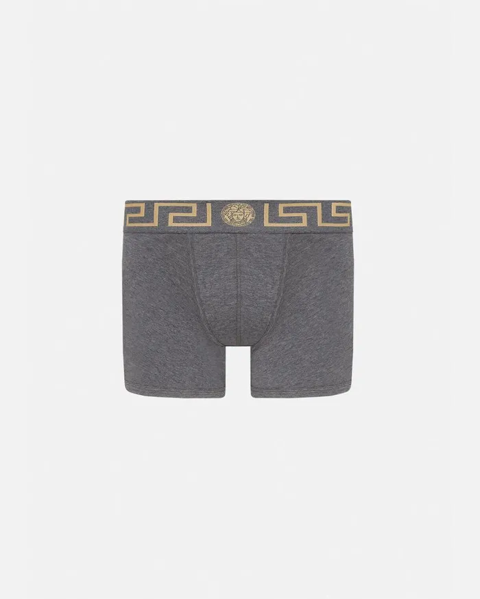 Versace Boxers Greca Border Long Trunks Gray 8211 Men