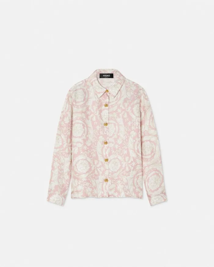 Versace Clothing Barocco Kids Silk Shirt Pinkprint 8211 Children