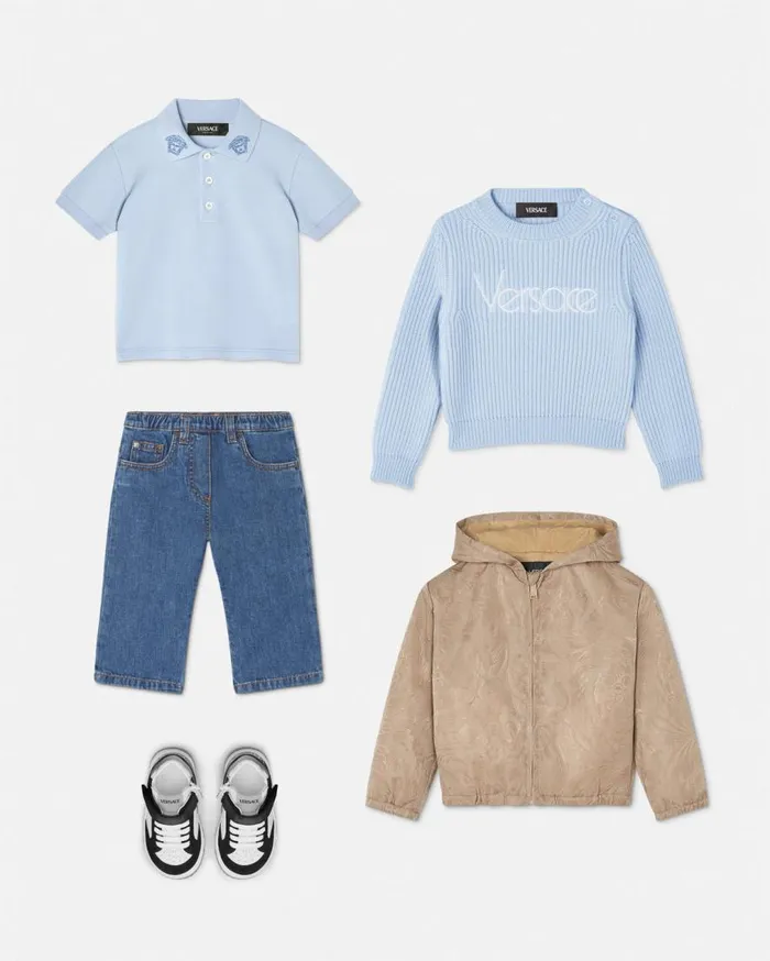 Versace Clothing Embroidered Medusa Baby Polo Shirt Light Blue 8211 Children Versace Clothing Embroidered Medusa Baby Polo Shirt Light Blue 8211 Children