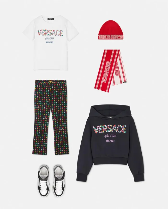 Versace Clothing Falling Flowers Logo Kids TShirt Whiteprint 8211 Children Versace Clothing Falling Flowers Logo Kids TShirt Whiteprint 8211 Children
