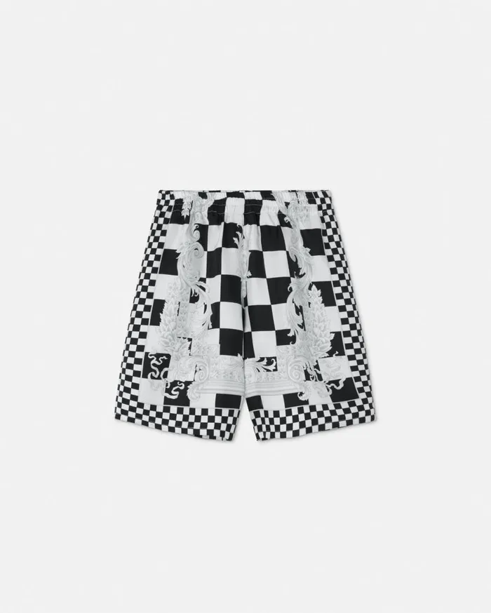 Versace Clothing Medusa Contrasto Kids Silk Shorts Blackprint 8211 Children