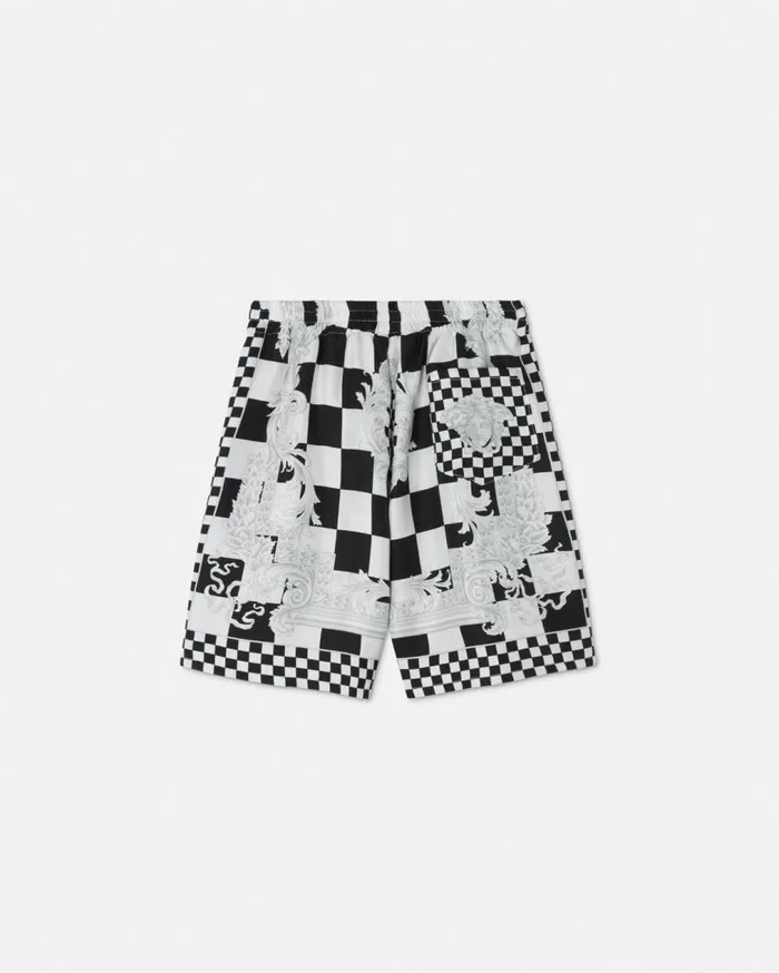 Versace Clothing Medusa Contrasto Kids Silk Shorts Blackprint 8211 Children Versace Clothing Medusa Contrasto Kids Silk Shorts Blackprint 8211 Children