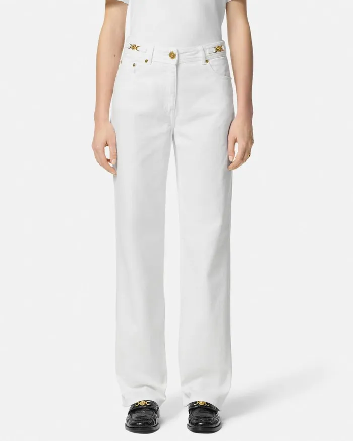 Versace Denim Medusa 03995 RegularFit Jeans White 8211 Women Versace Denim Medusa 03995 RegularFit Jeans White 8211 Women