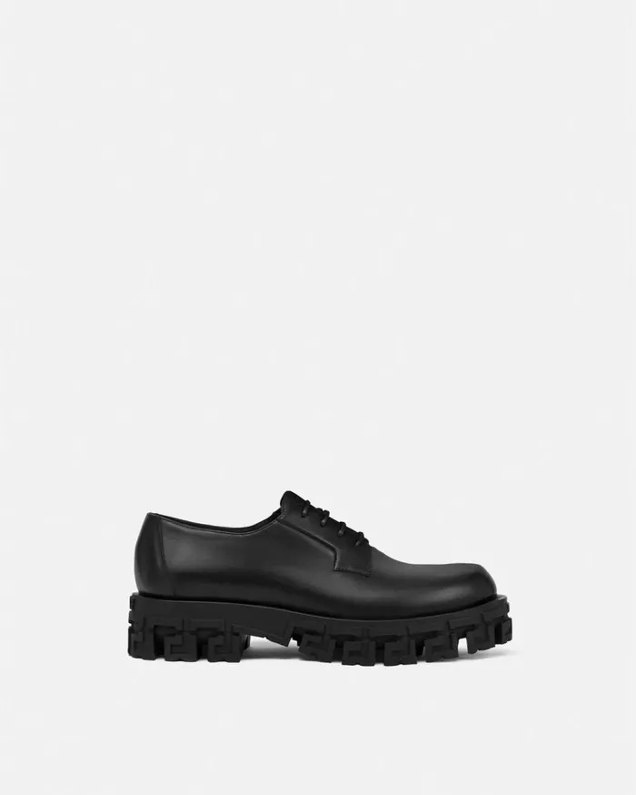 Versace Derby Shoes Greca Portico Derby Shoes Black 8211 Men