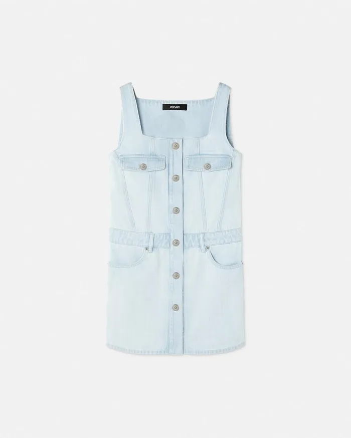 Versace Dresses Denim Mini Dress Light Blue 8211 Women