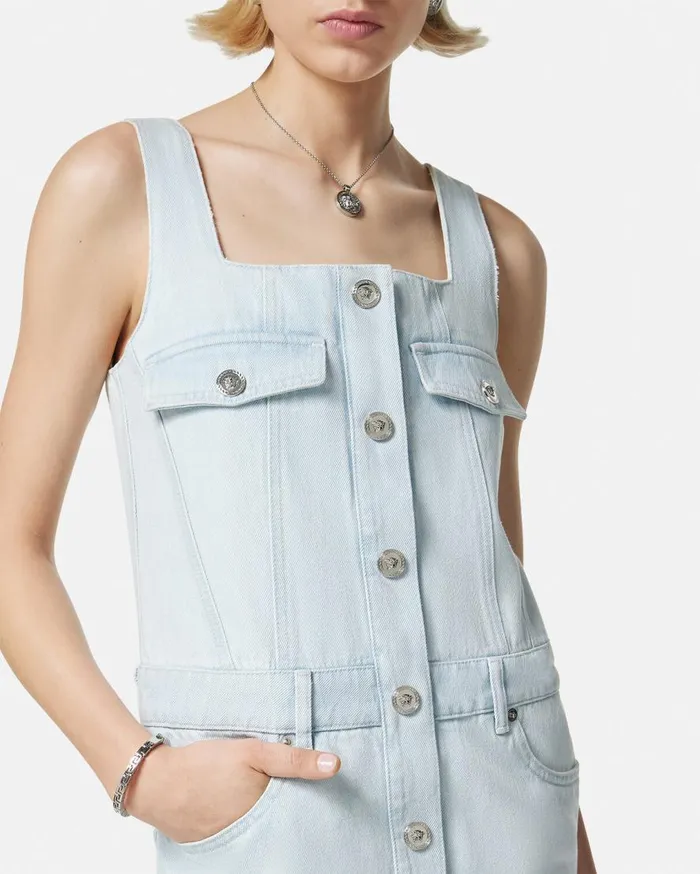 Versace Dresses Denim Mini Dress Light Blue 8211 Women Versace Dresses Denim Mini Dress Light Blue 8211 Women