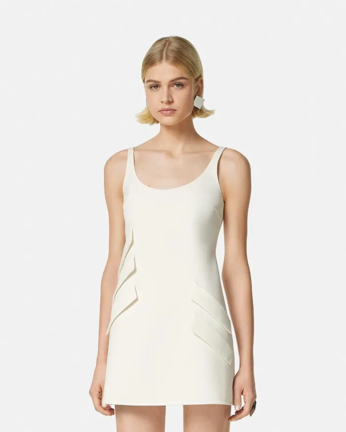Versace Dresses WoolBlend Shift Mini Dress White 8211 Women Versace Dresses WoolBlend Shift Mini Dress White 8211 Women