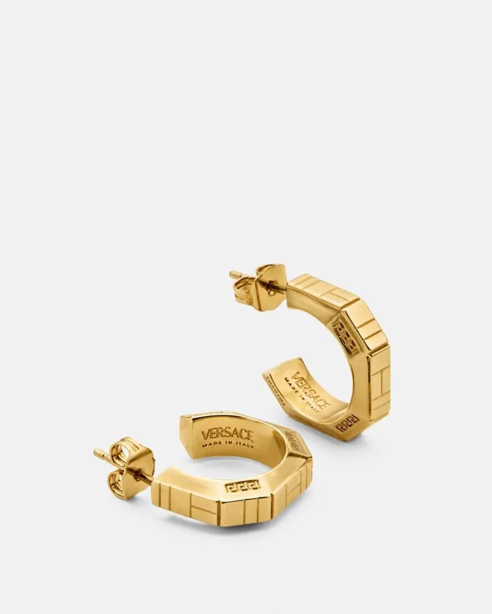 Versace Earrings Greca Quilting Earring Light Gold 8211 WomenMen Versace Earrings Greca Quilting Earring Light Gold 8211 WomenMen
