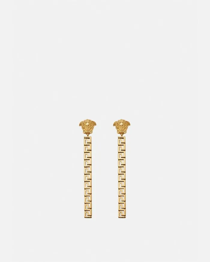 Versace Earrings La Medusa Greca Drop Earrings Light Gold 8211 Women