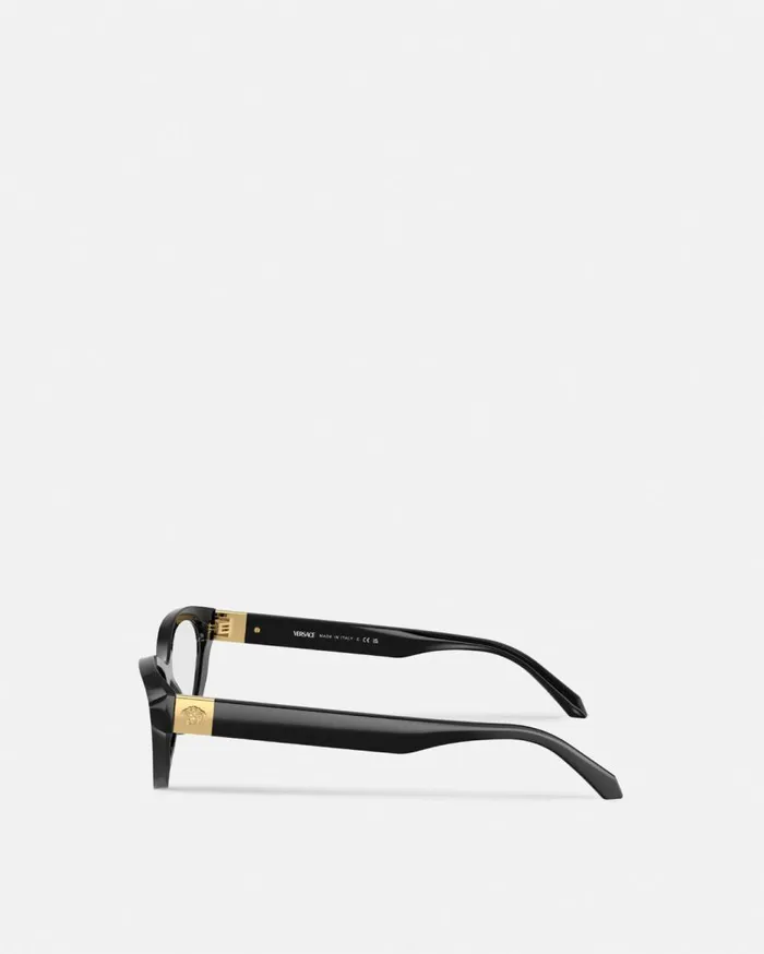 Versace Eyeglass Frames Medusa Plaque CatEye Glasses Blackgold 8211 Women Versace Eyeglass Frames Medusa Plaque CatEye Glasses Blackgold 8211 Women