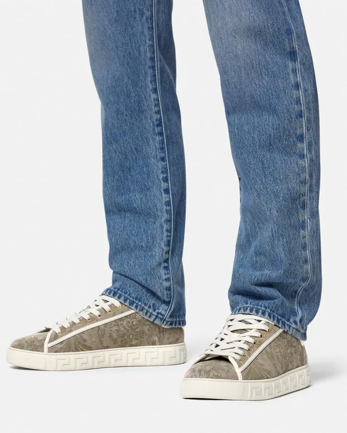 Versace Greca Barocco Greca Sneakers Beige 8211 Men Versace Greca Barocco Greca Sneakers Beige 8211 Men