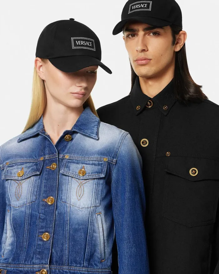 Versace Hats and Caps Embroidered Logo Baseball Cap Black 8211 WomenMen Versace Hats and Caps Embroidered Logo Baseball Cap Black 8211 WomenMen