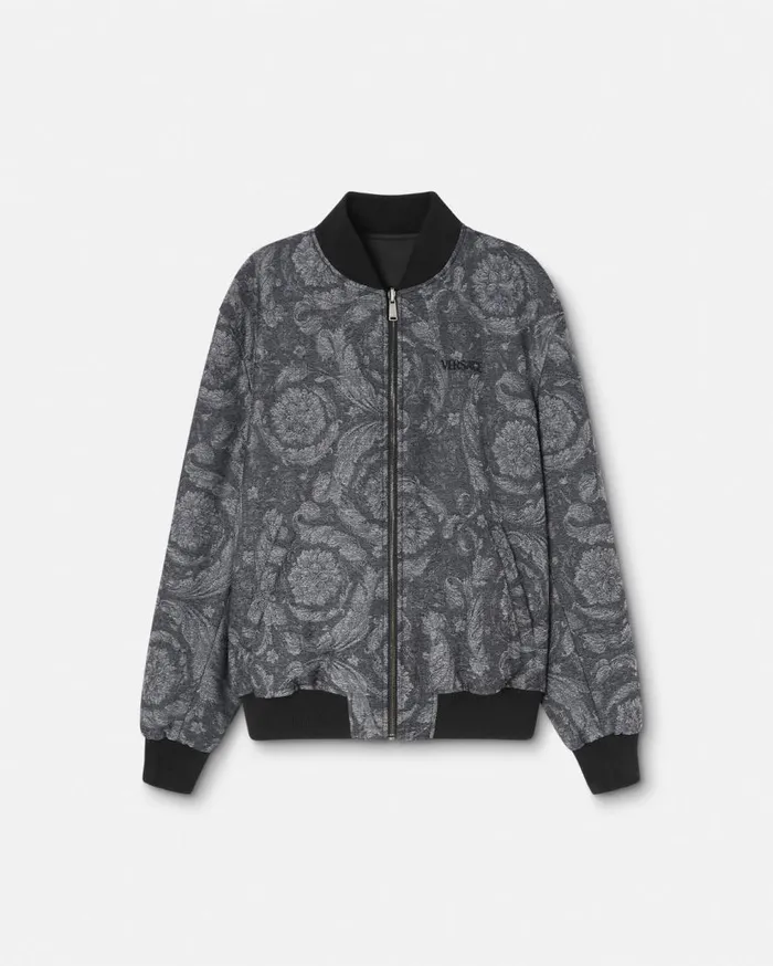 Versace Jackets and Coats Barocco Reversible Bomber Jacket Gray 8211 Men