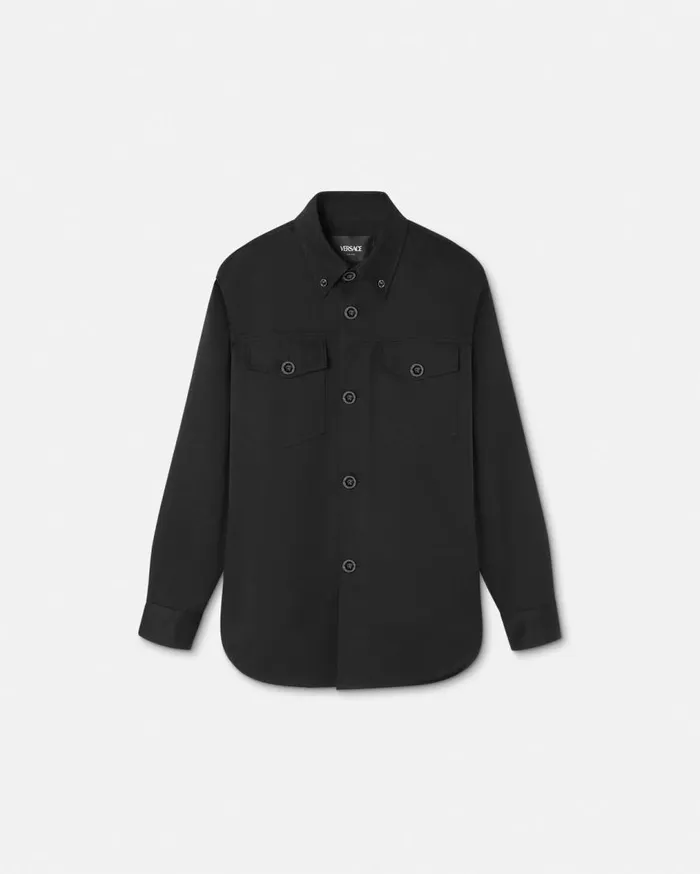 Versace Jackets and Coats Gabardine Overshirt Black 8211 Men
