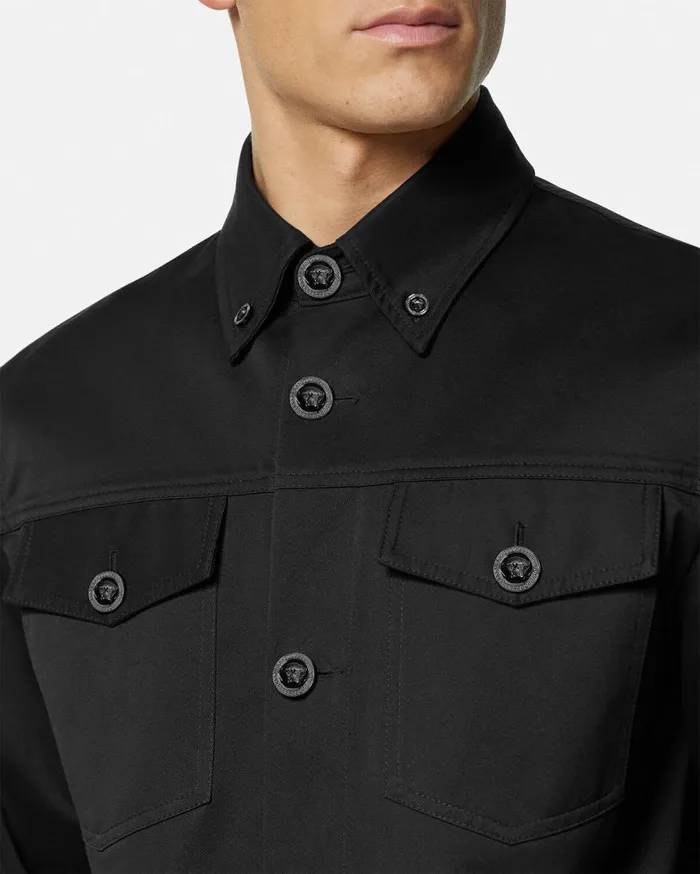 Versace Jackets and Coats Gabardine Overshirt Black 8211 Men Versace Jackets and Coats Gabardine Overshirt Black 8211 Men