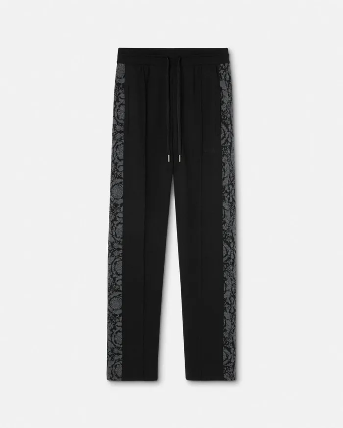 Versace Knitwear Barocco Jacquard Knit Pants Black 8211 Men
