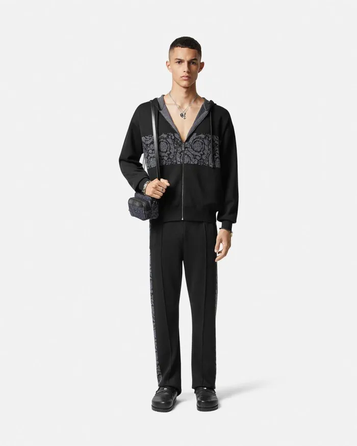 Versace Knitwear Barocco Jacquard Knit Pants Black 8211 Men Versace Knitwear Barocco Jacquard Knit Pants Black 8211 Men