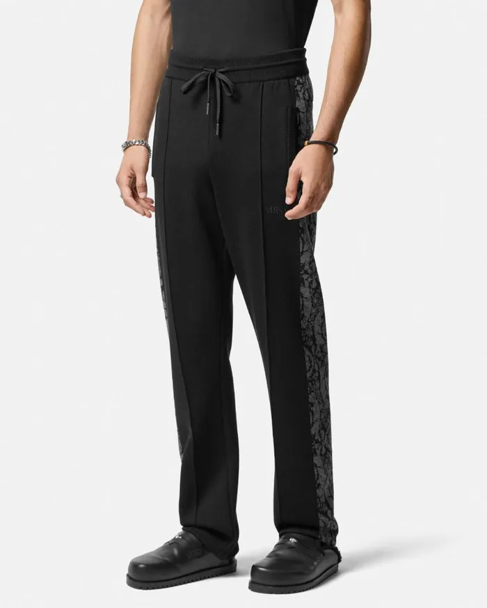 Versace Knitwear Barocco Jacquard Knit Pants Black 8211 Men Versace Knitwear Barocco Jacquard Knit Pants Black 8211 Men