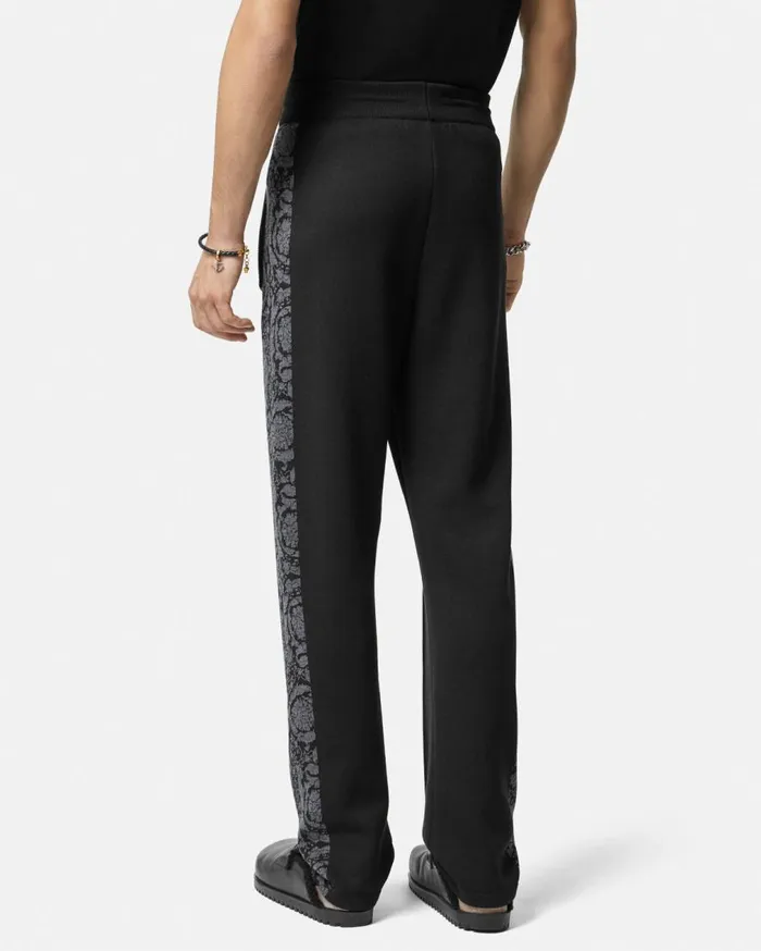 Versace Knitwear Barocco Jacquard Knit Pants Black 8211 Men Versace Knitwear Barocco Jacquard Knit Pants Black 8211 Men