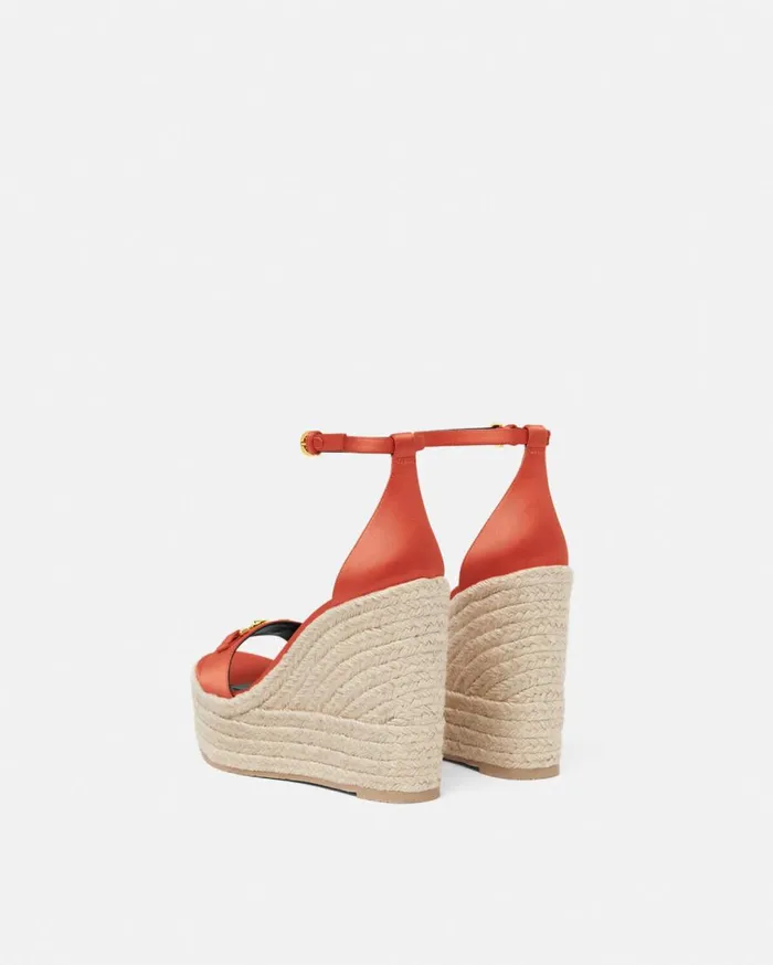 Versace Medusa 03995 Medusa 03995 Satin Wedge Sandals 120 Mm Coral 8211 Women Versace Medusa 03995 Medusa 03995 Satin Wedge Sandals 120 Mm Coral 8211 Women