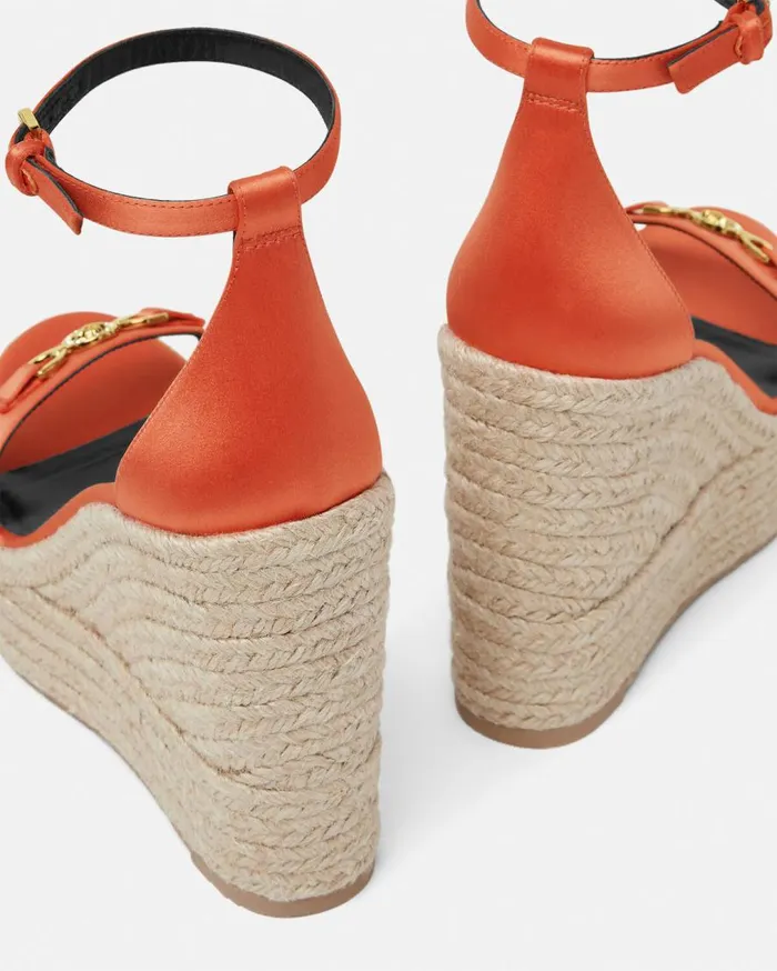 Versace Medusa 03995 Medusa 03995 Satin Wedge Sandals 120 Mm Coral 8211 Women Versace Medusa 03995 Medusa 03995 Satin Wedge Sandals 120 Mm Coral 8211 Women