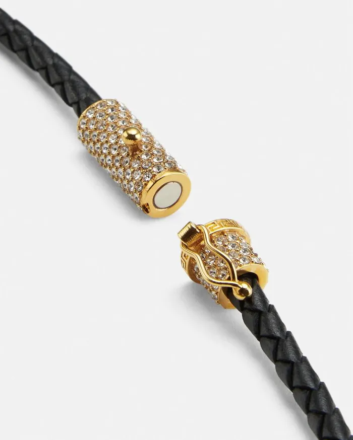 Versace Necklaces Crystal Medusa Braided Necklace Black 8211 Women Versace Necklaces Crystal Medusa Braided Necklace Black 8211 Women