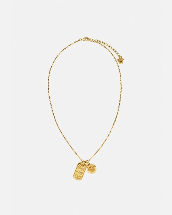 Versace Necklaces La Greca Tag Necklace Light Gold 8211 Men