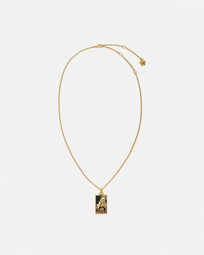 Versace Necklaces Versace Palmette Necklace Blackgold 8211 Men