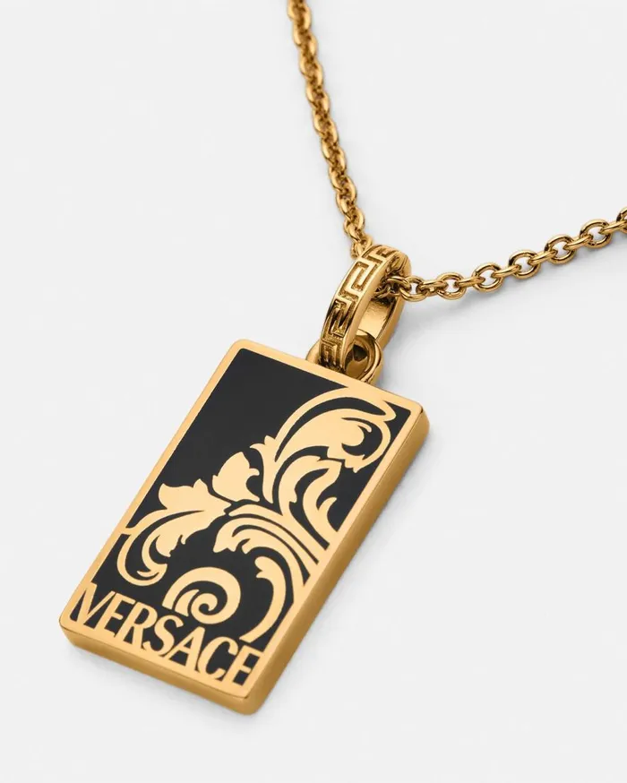 Versace Necklaces Versace Palmette Necklace Blackgold 8211 Men Versace Necklaces Versace Palmette Necklace Blackgold 8211 Men