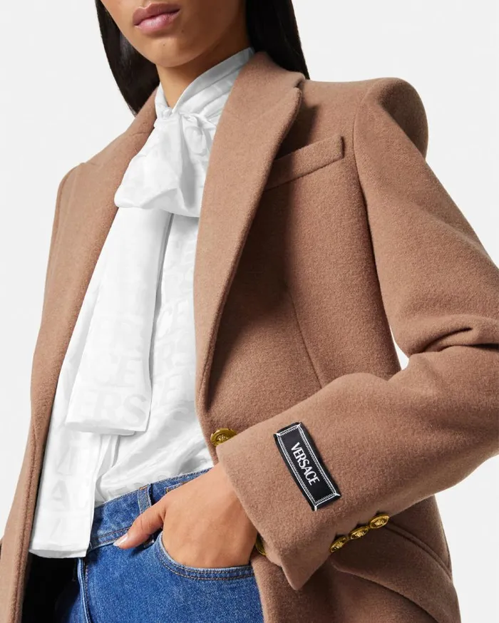 Versace Outerwear and Coats Camel Wool SingleBreasted Long Coat Beige 8211 Women Versace Outerwear and Coats Camel Wool SingleBreasted Long Coat Beige 8211 Women