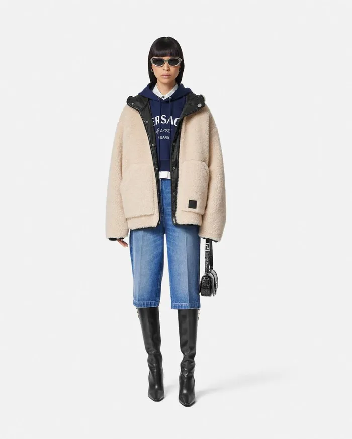 Versace Outerwear and Coats Reversible Barocco Teddy Jacket Blackbrown 8211 Women Versace Outerwear and Coats Reversible Barocco Teddy Jacket Blackbrown 8211 Women