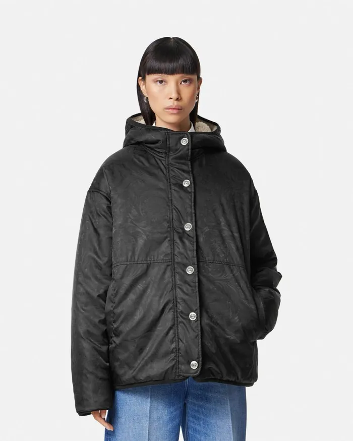 Versace Outerwear and Coats Reversible Barocco Teddy Jacket Blackbrown 8211 Women Versace Outerwear and Coats Reversible Barocco Teddy Jacket Blackbrown 8211 Women